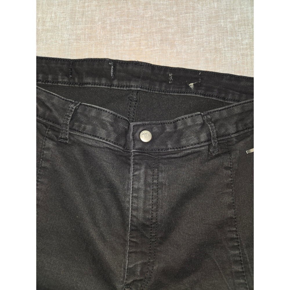Womens Black Cargo Utility Straight Leg Jeans Stretch Y2K Pants Size 36x28 - Picture 10 of 14